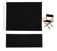 GORGECRAFT 1 Set Coprisedie Da Regista Coprisedile di Ricambio In Tela Kit Sedile e Schienale In Tela Nera con Bastone di Legno per Sedile Casual Sedia Da Trucco Pieghevole Giardino di Casa Accessori