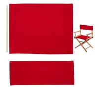 GORGECRAFT 1 Set Coprisedile di Ricambio in Tela per Sedia da Regista Rosso Coprisedia da Regista Casual Kit Sedile e Schienale con Bastone di Legno per Sedile Pieghevole Portatile Sedia da Trucco
