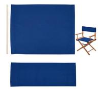 GORGECRAFT 1 Set Coprisedili di Ricambio per Sedia Da Regista Blu Marino Sedia Da Regista Fodera In Tela Kit Sedile e Schienale con Bastone di Legno per Casual Trucco Casa Giardino All'Aperto