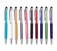 GORGECRAFT 10 Colori Penna A Sfera In Cristallo Bling Glitter Diamante Penna Stilo Linea di Inchiostro Nero Penne Da Scrittura Lisce Strass per Touch Screen Scuola Ufficio Regali Natale Compleanno