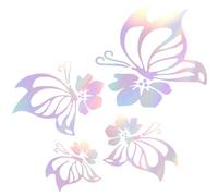 GORGECRAFT 10 Fogli Pet Adesivo Impermeabile Riflettente Paraurti Decalcomania Farfalla Fiori di Ibisco Hawaiano Decalcomanie Auto Set Donne Auto Specchietto Retrovisore Adesivi per Murale (Colorato)