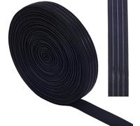 GORGECRAFT 10 Iarda 20mm di Larghezza Nastro Elastico Antiscivolo Linea Retta Fascia Elastica in Silicone Nastro Elastico Gomme Elastiche Cinghie Elastiche Cintura per Abbigliamento Fai da Te, Nero