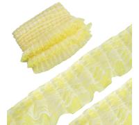 GORGECRAFT 10 iarda 5cm di Larghezza Doppio Strato Bordo in Pizzo Nastro Pieghettato Voile Arricciato Voile Chiffon Rete Organza Tulle Volant Bordi Passamanerie per Cucito Fai da Te Mestiere Abito