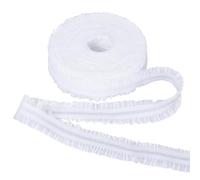 GORGECRAFT 10 m di Pizzo con Volant Doppio Larghezza 22 mm Nastro In Tessuto Plissettato Bianco Chiffon Rifinitura Elastica per Cucito Fai Da Te Avvolgimento Matrimonio Abito Da Sposa Decorazione