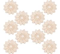 GORGECRAFT 10 Pz 50mm Onlay in Legno Appliques in Legno Fiore Intagliato Decalcomanie Intagli Non Verniciati Piccolo Ornamento Angolo Bordo Applique Artigianato Aggiunta per Porta Mobili Mobili Casa