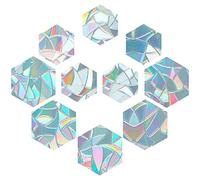 GORGECRAFT 10 Pz Arcobaleno Finestra Si Aggrappa 3D Pellicola Decorativa per Vetri Forma Esagonale Anti-Collisione Adesivi per Finestre Porta Finestra Aderenza Statica per Cucina Sala Da Pranzo