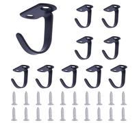 GORGECRAFT 10 Set Ganci Da Soffitto con Montaggio A Vite In Acciaio Inossidabile Staffa per Piante In Metallo Nero Lanterne In Ferro per Grucce Luci Sospese Piante Tazze Ventilatore Da Soffitto