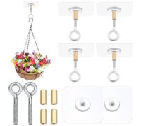 GORGECRAFT 10 Set Gancio Adesivo per Lanterna 11Ib (Max) Ganci Appiccicosi Chiusi in Plastica Platino Senza Trapano Ganci per Montaggio A Parete Vite in Ferro Colonna in Ottone per Appendere Chiavi