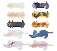 GORGECRAFT 10 Stili Fermaglio per Capelli Piccolo Gatto Carino Fermagli per Capelli Molletta Francese Fermagli per Capelli Alligatore A Becco D'Anatra Mollette per Capelli Moda Gattino Fermagli