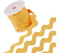 GORGECRAFT 10 Yards 30mm Jumbo Rick Rack Trim Natale RIC Rac Giallo Rickrack Onda Cucito Piegatura Frangia Nastro Tessuto Intrecciato Pizzo Zig Zag Trim per Fai Da Te Artigianato Abito Da Sposa