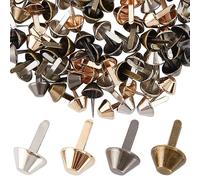 GORGECRAFT 100 pz 4 Colori Fondo Borsa Piedini Cono Borchie 17x10 mm Fungo Punta Rivetti Chiodini Chiodini in Metallo Perni Divisi per Artigianato in Pelle Borsetta Borsa per Abbigliamento Stivali