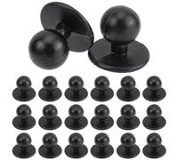 GORGECRAFT 100 pz Bottoni Da Cuoco In Plastica Nero Rotondo Mobile Cappotto Giacca di Stoffa Bottoni A Sfera con Perle A Mezza Cupola per Borchie Cuoco Uomo Abito Da Lavoro Indumento Accessori Decorat