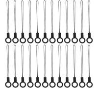 GORGECRAFT 100pz Cordino per Cellulare Anello Strap 9 cm Lungo Nylon Cellulare Anello per Dito Grip Holder Cordoncini con Anello In Silicone per Mobile USB Flash Drive MP3 Portachiavi Portachiavi Nero