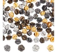 GORGECRAFT 100pz Mini Bottoni A Fiore In Lega 4 Colori 5mm Bottoni A 1 Fori Micro con Gambo In Metallo per Cucire Piccoli Bottoni Decorativi per Vestiti Delle Bambole Gonna Borsa Creazione di Gioielli