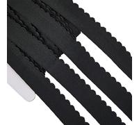GORGECRAFT 10m Bobina Elastica Nastro Elastico Nero Ad Alta Elasticità Bordo Smerlato Fascia Elastica per Cucire per Cinture Pantaloni Artigianato Fai da Te Cravatta per Capelli Fascia per Capelli