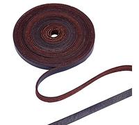 GORGECRAFT 10mm Cinturino In Pelle Marrone Scuro Cintura Strisce Vuote Cordoncino In Finta Pelle Piatto Pieno Fiore per Creazione di Gioielli Progetti di Artigianato Fai Da Te Cinture 5.5 metri