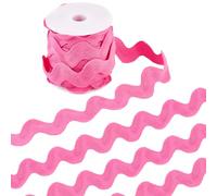 GORGECRAFT 10Yds*37mm Frangia A Onda Larga con Bordi Piegati Rick Rack Rosa Caldo Zig Zag Ric Rac Trim Tessuto Intrecciato Curvo Nastro di Pizzo Nastro per Cucire Casa Festa Abito Da Sposa Artigianale