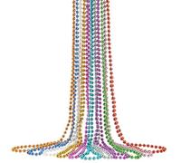 GORGECRAFT 11 Colori Collane di Perline di Mardi Gras 81cm Catena di Palline di Perline Metalliche Rotonde in Resina St. Patricks Festival Parade Lancia Collana di Carnevale per Accessori Bomboniere