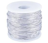 GORGECRAFT 110M Argento Metallizzato Corda Elastica Bracciale Elastico Spago Perline Filo Decorativo per Gioielli Intrecciati In Cristallo Bracciale con Perline Collane Intrecciatura Decorativa