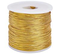 GORGECRAFT 110M Oro Metallizzato Corda Elastica Bracciale Elastico Corda per Capelli Nastro Orpello Corda Intrecciata Filo per Gioielli per Gioielli Intrecciati In Cristallo Perline Collane Appesi