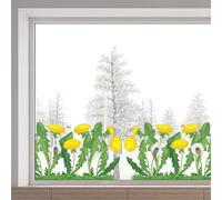 GORGECRAFT 116x38cm Grande Dente di Leone Floreale Finestra Si Aggrappa A Doppia Faccia Natura Fiori Vetrofanie Primavera Vetrofanie Pellicola Vinilica Statica Non Adesiva per Vetro Previene