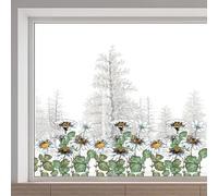 GORGECRAFT 116x38cm Grande Margherita Floreale Vetrofania Bifacciale Fiori Naturali Vetrofanie Primavera Adesivi per Finestre Pellicola Vinilica Statica Non Adesiva Vetro Previene Attacchi di Uccelli