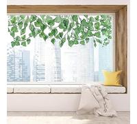 GORGECRAFT 118x39cm Vite Finestra Adesivi Foglie di Edera Vetrofanie Piante Verdi Adesivi per Finestra Biadesivo Pellicola Vinile Statica Non Adesivo per Porta Scorrevole in Vetro Soggiorno Camera