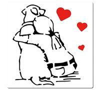 GORGECRAFT 12" Banksy Donna Stencil Riutilizzabile Cane Amore Modello Animali Interno Esterno Pittura Murale Stencil per Pittura Arte Artigianato Disegno Tessuto Decorativo Legno Parete Decorazione
