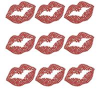 GORGECRAFT 12 pz. Labbra Strass Ferro su Applique Bacio Labbra Cristallo Hotfix Trasferimento Adesivi Rosso Bling Patch Decalcomanie per Maglietta Abbigliamento Giacca Cappello Borsa San Valentino