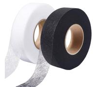 GORGECRAFT 128m di Nastro Termoadesivo per Orlatura 2 rotoli Da 3 cm di Larghezza Adesivo Senza Cuciture per Incollare Tessuti Orli Punto Web Nastri Termoadesivi per Incollare Vestiti Nero Bianco