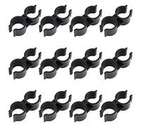 GORGECRAFT 12PCS Morsetti per Tubi Doppi In Plastica Connettore per Palo per Mensole Morsetto per Tubi Collegamento Magazzino Supermercato Scaffale Collegamento Clip di Fissaggio Accessori, Nero