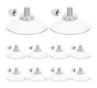 GORGECRAFT 12PCS Targa Ventose Ganci Trasparenti Diametro 42Mm Forti Ventose Portabiceri Bagno Cucina Mensola Accessori con Ferro M6 Dado per Panno Ombra Piatto Acrilico