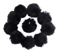 GORGECRAFT 12pz 5~6cm Nero Soffice Pompon Finta Pelliccia Coniglio Pompon Palla Capelli Peloso Morbido Rotondo Maglia Arte Artigianato per Fai da Te Artigianato Portachiavi Cappelli Scarpe Indumenti