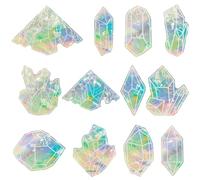 GORGECRAFT 12pz di Diamante In PVC per Finestra Si Aggrappa Diamante Impermeabile Laser Finestra Decalcomanie Statiche Anti-Collisione Vetrofanie Statiche Trasparenti AB Vetro Trasparente Avviso