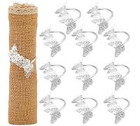 GORGECRAFT 12pz Portatovaglioli A Farfalla in Argento in Metallo con Doppie Farfalle Cave per Tovaglioli da Tavola Tavolo Porta Tovaglioli per San Valentino Eventi Banchetti di Nozze Feste