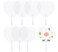 GORGECRAFT 12pz Ventagli Portatili in Plastica Trasparente Ventagli Tascabili Vuoti Ventagli A Forma di Cuore Ornamento Dipinto in Stile Cinese con Manico per Artigianato Estive Puntelli Esibizioni