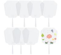 GORGECRAFT 12pz Ventagli Trasparenti in Plastica da Tenere in Mano Ventagli Tascabili Vuoti Ventagli A Forma di Trapezio Stile Cinese Ornamento Dipinto con Manico per Artigianato Estive Spettacolo