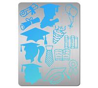 GORGECRAFT 14×19 cm Diario di Laurea In Metallo Stencil Riutilizzabili Fustelle In Acciaio Inossidabile Cappellini per Stampini Libri Diplomi Palloncini Cravatte Cinture D'Onore Modello