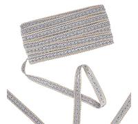 GORGECRAFT 15.3 Iarda Argento Gimp Treccia Bordo di Base Tessuto In Poliestere Nastro Da Cucito Tessuto Tappezzeria Passamaneria Decorativo per Artigianato Fai Da Te Creazione di Gioielli Costume