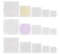 GORGECRAFT 15 pz Mandala DOT Stencil in Plastica 7.5/10/12.5/15/20cm Quadrato Stencil da Parete Modello Segmento per Pavimento Roccia Legno Mobili Tela Fai da Te Progetti Artistici di Pittura