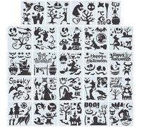 GORGECRAFT 150mm 24 Stili Streghe Stencil Riutilizzabili Pittura Halloween Stencil Modelli di Disegno in Plastica Fai da Te Zucche Decorative Fantasmi Pipistrelli Gatto Nero Modello Artigianato