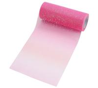 GORGECRAFT 15cmX9m Rotolo di Tulle Glitter Arcobaleno Sfumato Rete di Tulle Bobina di Tessuto Nastro Decorativo per Cucito Artigianale per Tavolo Sedia Fiocco Gonna Tutù Festa di Natale Halloween