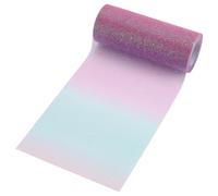 GORGECRAFT 15cmX9m Rotolo di Tulle Glitter Rosa Arcobaleno Sfumato Rete di Tulle Bobina di Tessuto Nastro Decorativo per Cucito Artigianale Gonna Tutù Festa di Natale Matrimonio Halloween Compleanno