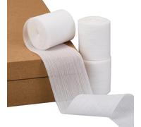 GORGECRAFT 15m 3 Rotoli di Nastro di Chiffon Stropicciato 39mm Nastro di Seta per Bouquet di Fiori Nastro di Tessuto di Tulle Bianco Fatto A Mano per Artigianato Fai da Te Inviti di Nozze Bouquet