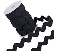 GORGECRAFT 15mm Ric Rac Trim Nastro 10Yds Nero Rick Rack Onda Cucito Frange Frange Trim Tessuto Intrecciato per Cucire Realizzazione di Fiori Abiti Da Sposa Feste Nastro di Pizzo Artigianale