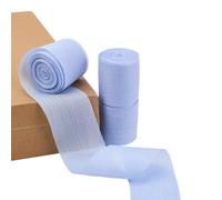 GORGECRAFT 15mX39mm 3 Rotoli di Nastro di Chiffon Plissettato Nastro di Seta Stropicciato Azzurro Cielo Tessuto di Tulle Brillante Nastro da Regalo per Matrimoni Inviti Fiocchi Bouquet Confezioni
