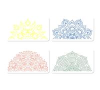 GORGECRAFT 15x30cm 4 pz Stencil Mandala In Plastica Disegno Floreale Stencil Bordo Fiore Modelli Riutilizzabili Disegno per Artigianato Fai Da Te Pittura Legno Parete Tela Carta Decorazioni
