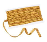 GORGECRAFT 15Yds Gold Gimp Braid Trim Nastro In Pizzo Intrecciato Bordo Metallico Trim Scroll Gimp Braid Tessuto In Poliestere Cucito Glitter Passamaneria Decorativo per Artigianato Fai Da Te Fodera