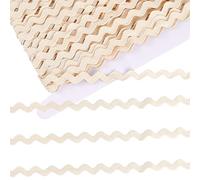 GORGECRAFT 16.5 Yards Cotone Rick Rack RIC Rac Trim per Cucire 11mm Rickrack Pizzo Onda Nastro Floreale Bianco Zig Zag Onda Piegatura Frangia Pizzo Trim S Forma Tessuto Intrecciato per Fai da Te