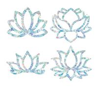 GORGECRAFT 16 Foglio Loto Opposto-Collisione Arcobaleno Finestra Vetro Adesivo Fiore Statico Vetrofania Pellicola Vinilica Non Adesiva Decorazioni per La Casa per Porte Scorrevoli Finestre Impedisci